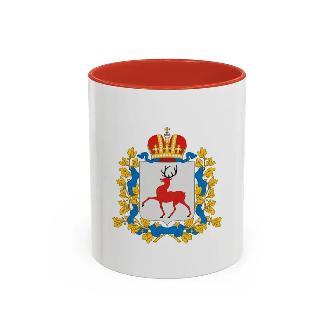 Flag of Nizhny Novgorod Oblast Russia - Accent Coffee Mug 11oz Red - Go Mug Yourself