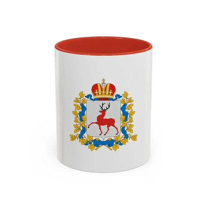 Flag of Nizhny Novgorod Oblast Russia - Accent Coffee Mug 11oz Red - Go Mug Yourself