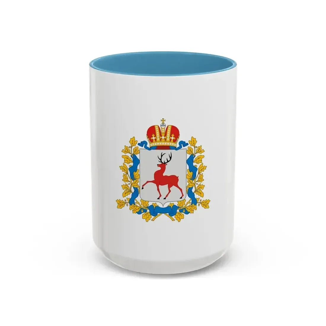 Flag of Nizhny Novgorod Oblast Russia - Accent Coffee Mug 15oz Light Blue - Go Mug Yourself
