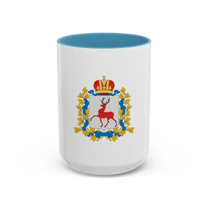 Flag of Nizhny Novgorod Oblast Russia - Accent Coffee Mug 15oz Light Blue - Go Mug Yourself