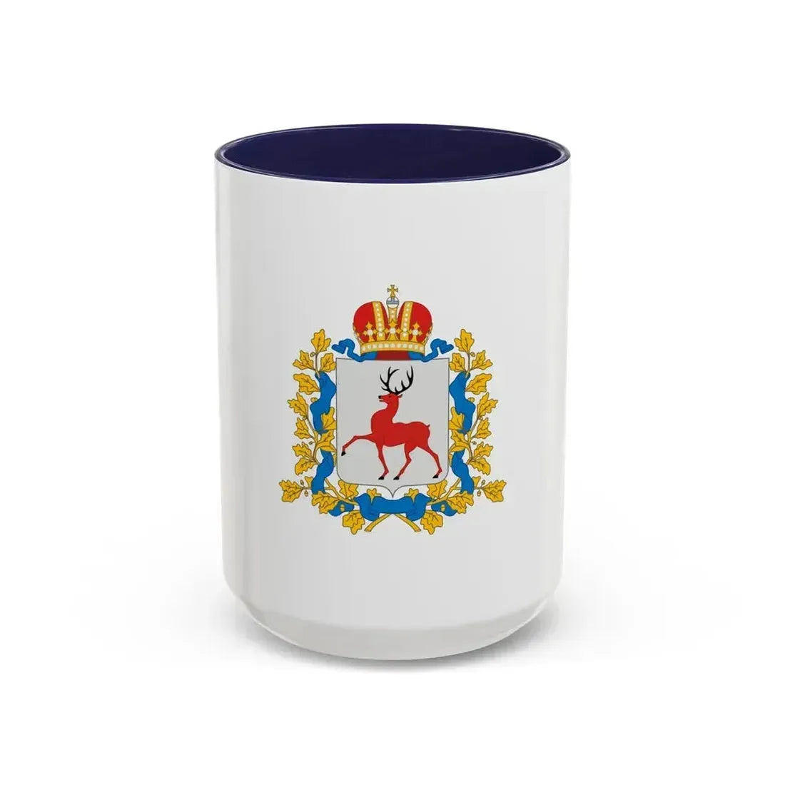 Flag of Nizhny Novgorod Oblast Russia - Accent Coffee Mug 15oz Navy - Go Mug Yourself