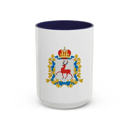 Flag of Nizhny Novgorod Oblast Russia - Accent Coffee Mug 15oz Navy - Go Mug Yourself