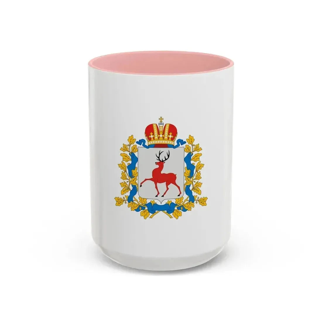 Flag of Nizhny Novgorod Oblast Russia - Accent Coffee Mug 15oz Pink - Go Mug Yourself