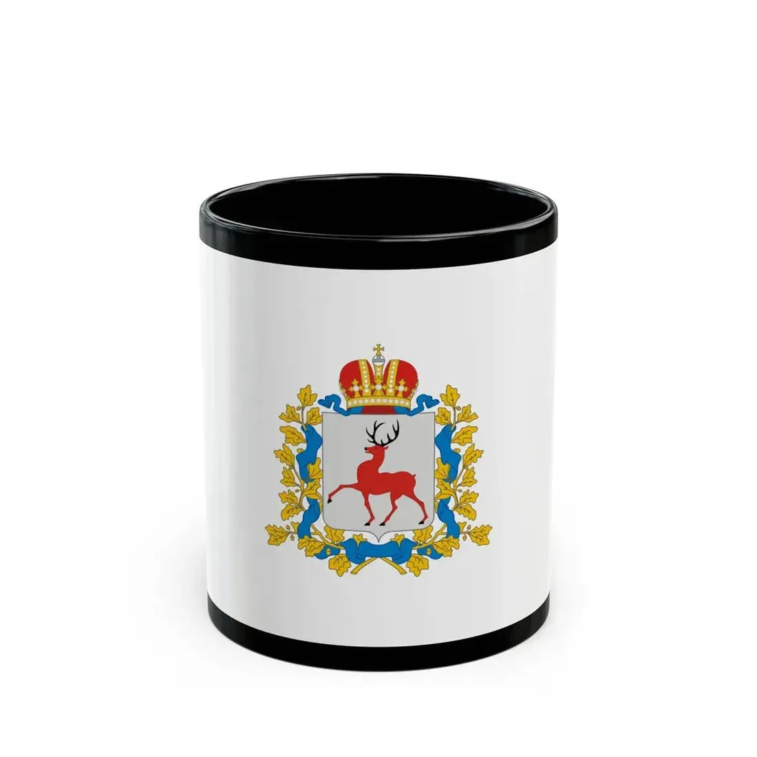Flag of Nizhny Novgorod Oblast Russia - Black Coffee Mug 11oz - Go Mug Yourself