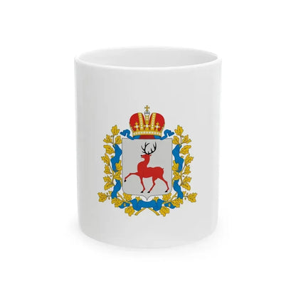 Flag of Nizhny Novgorod Oblast Russia - White Coffee Mug 11oz - Go Mug Yourself