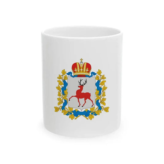 Flag of Nizhny Novgorod Oblast Russia - White Coffee Mug 11oz - Go Mug Yourself