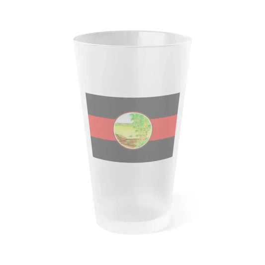 Flag of Nong Khai Province Thailand - Frosted Pint Glass 16oz 16oz Frosted - Go Mug Yourself