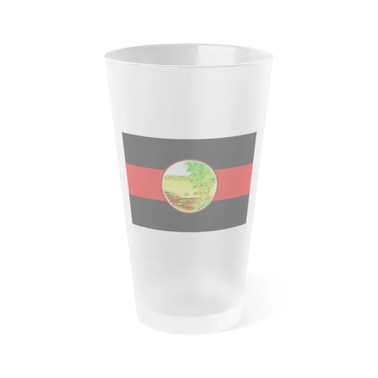 Flag of Nong Khai Province Thailand - Frosted Pint Glass 16oz 16oz Frosted - Go Mug Yourself