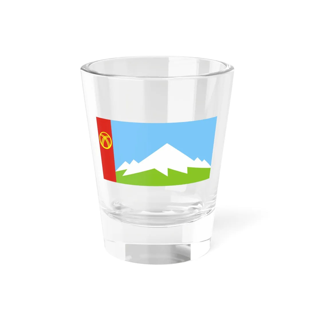 Flag of Nookat District (Kyrgyzstan) Shot Glass 1.5oz 1.5oz - Go Mug Yourself