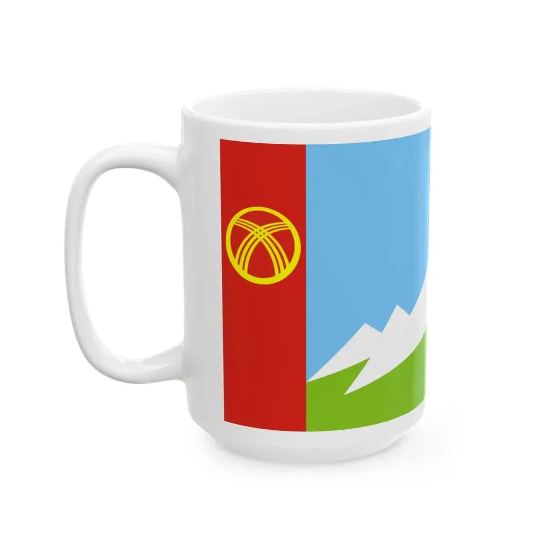 Flag of Nookat District (Kyrgyzstan) White Coffee Mug - Go Mug Yourself
