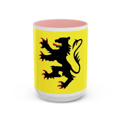 Flag of Nord France 2 - Accent Coffee Mug 15oz Pink - Go Mug Yourself