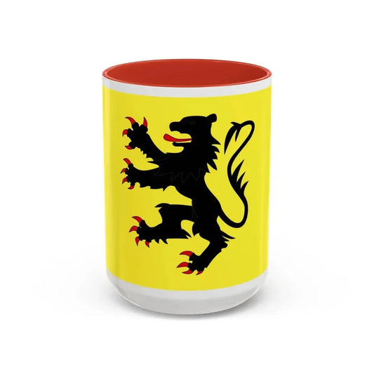 Flag of Nord France 2 - Accent Coffee Mug 15oz Red - Go Mug Yourself