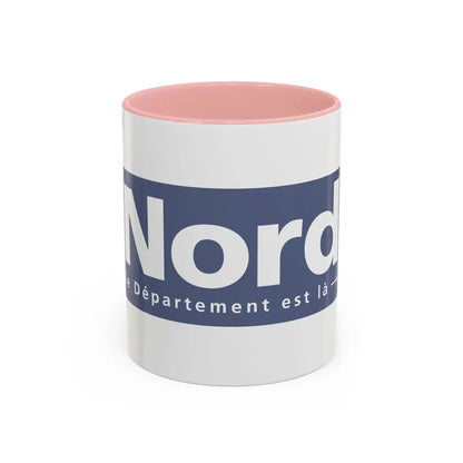 Flag of Nord France - Accent Coffee Mug 11oz Pink - Go Mug Yourself