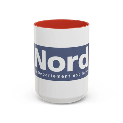 Flag of Nord France - Accent Coffee Mug 15oz Red - Go Mug Yourself
