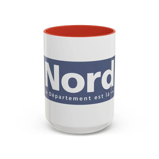 Flag of Nord France - Accent Coffee Mug 15oz Red - Go Mug Yourself