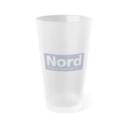 Flag of Nord France - Frosted Pint Glass 16oz 16oz Frosted - Go Mug Yourself