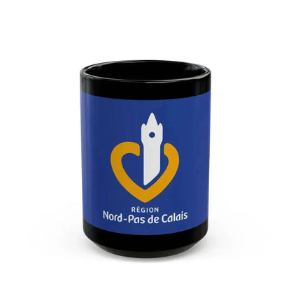 Flag of Nord Pas de Calais France 2 - Black Coffee Mug 15oz - Go Mug Yourself