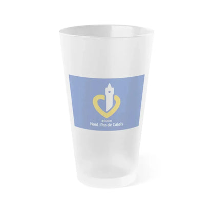Flag of Nord Pas de Calais France 2 - Frosted Pint Glass 16oz 16oz Frosted - Go Mug Yourself