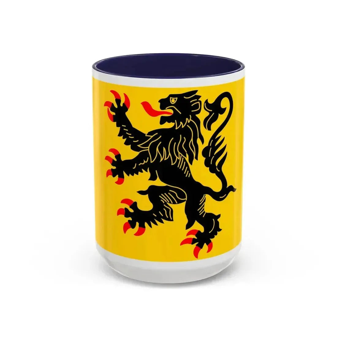 Flag of Nord Pas de Calais France - Accent Coffee Mug 15oz Navy - Go Mug Yourself