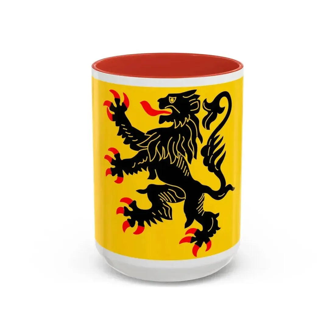 Flag of Nord Pas de Calais France - Accent Coffee Mug 15oz Red - Go Mug Yourself
