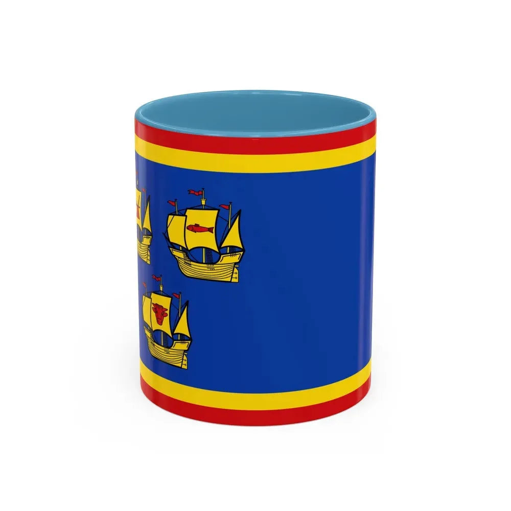 Flag of Nordfriesland Germany - Accent Coffee Mug 11oz Light Blue - Go Mug Yourself