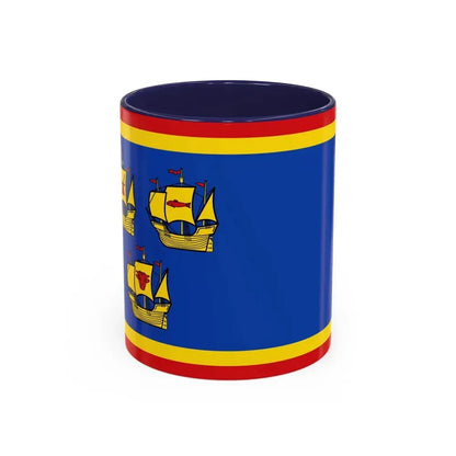 Flag of Nordfriesland Germany - Accent Coffee Mug 11oz Navy - Go Mug Yourself