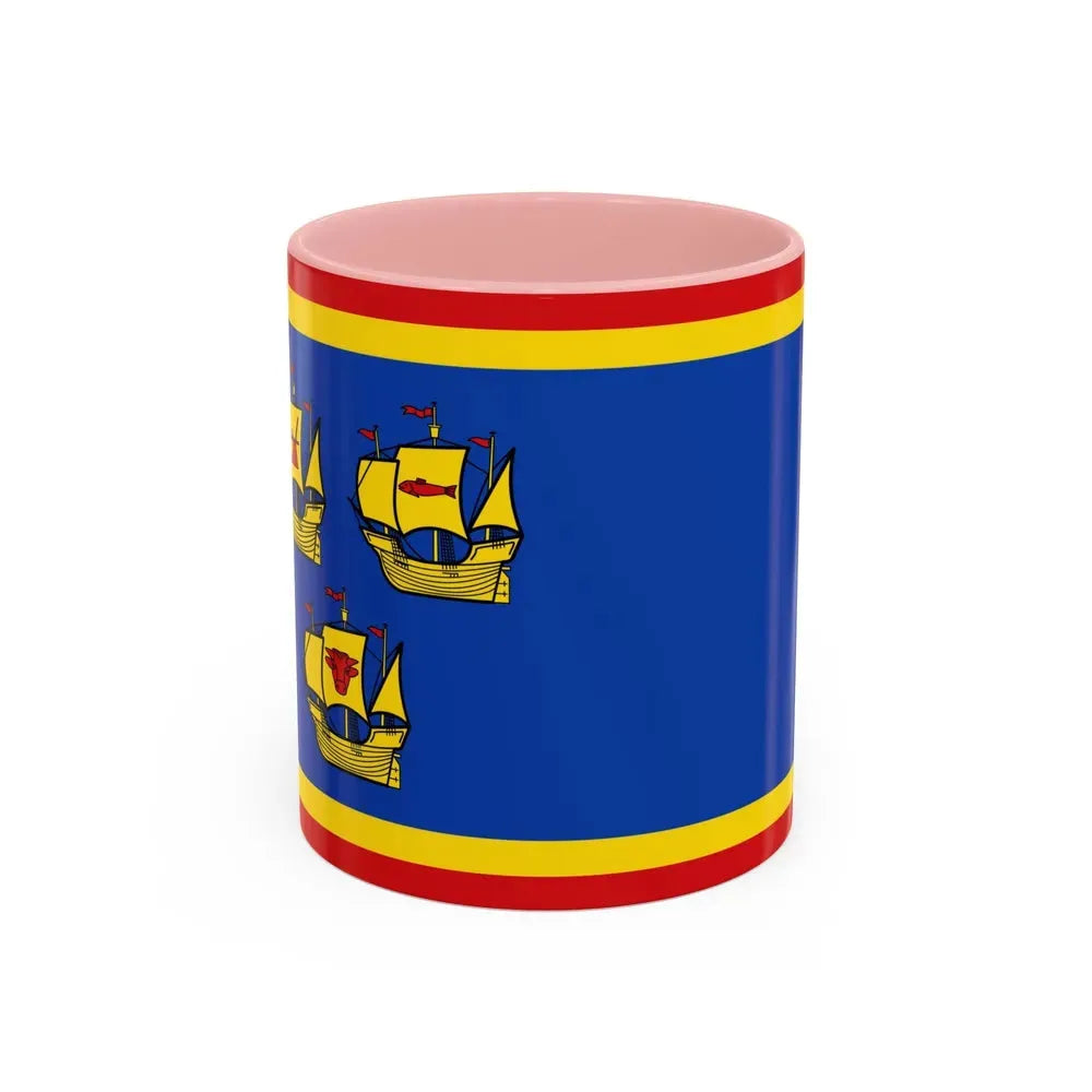 Flag of Nordfriesland Germany - Accent Coffee Mug 11oz Pink - Go Mug Yourself