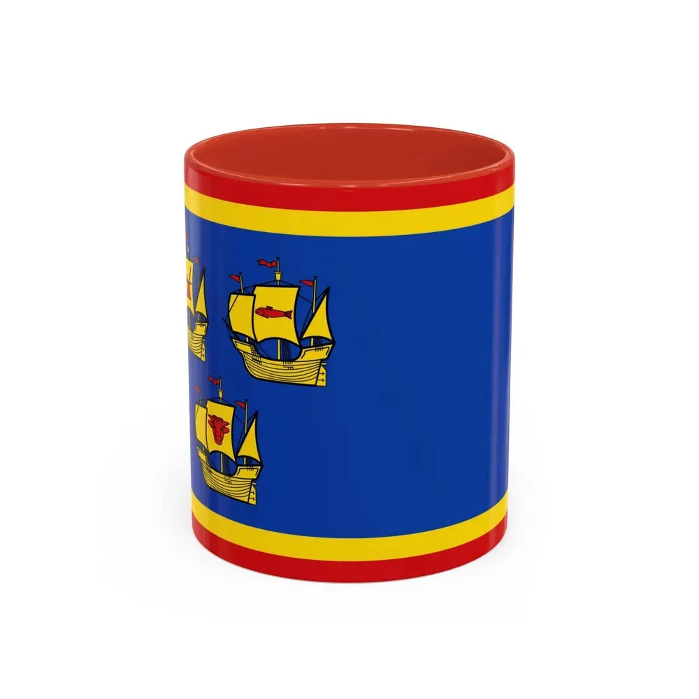 Flag of Nordfriesland Germany - Accent Coffee Mug 11oz Red - Go Mug Yourself