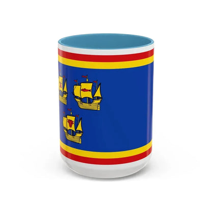 Flag of Nordfriesland Germany - Accent Coffee Mug 15oz Light Blue - Go Mug Yourself