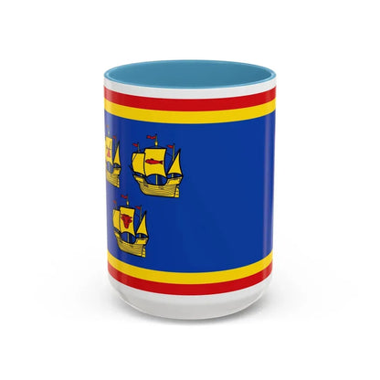 Flag of Nordfriesland Germany - Accent Coffee Mug 15oz Light Blue - Go Mug Yourself
