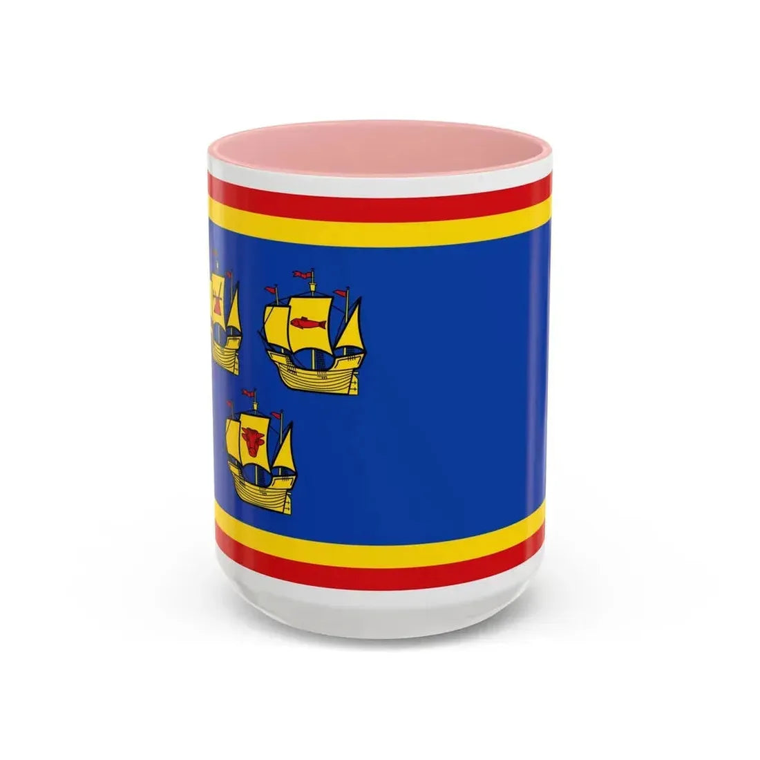 Flag of Nordfriesland Germany - Accent Coffee Mug 15oz Pink - Go Mug Yourself