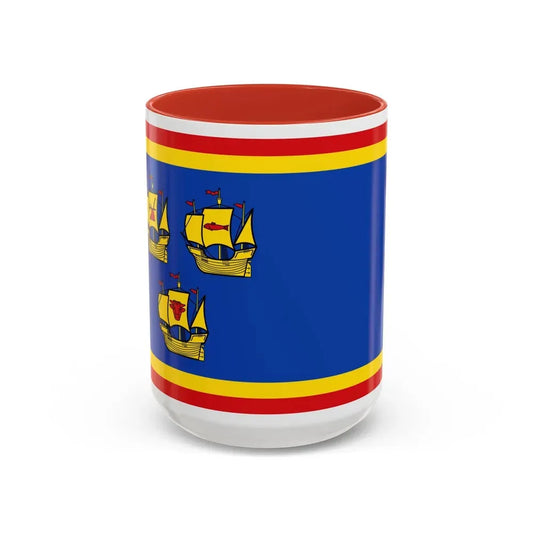 Flag of Nordfriesland Germany - Accent Coffee Mug 15oz Red - Go Mug Yourself