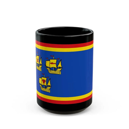Flag of Nordfriesland Germany - Black Coffee Mug 15oz - Go Mug Yourself