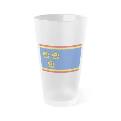 Flag of Nordfriesland Germany - Frosted Pint Glass 16oz 16oz Frosted - Go Mug Yourself
