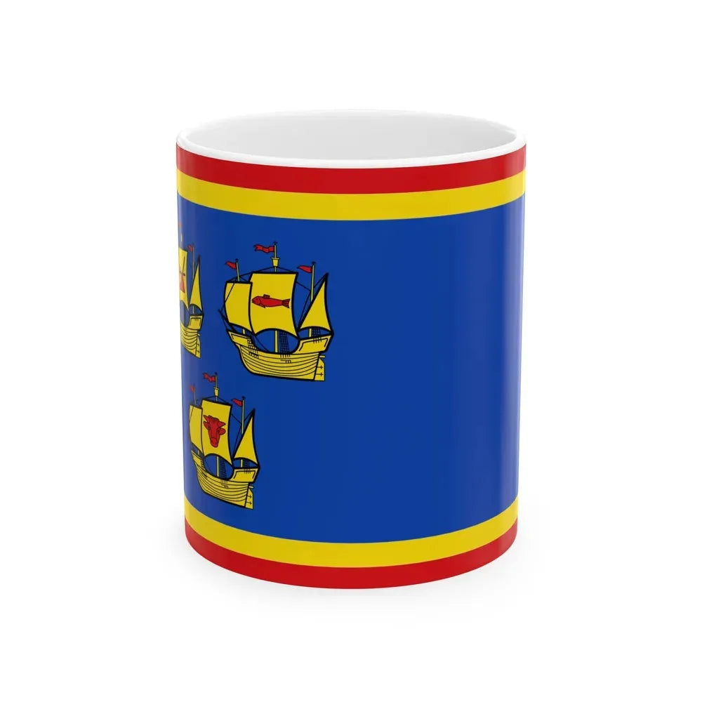 Flag of Nordfriesland Germany - White Coffee Mug 11oz - Go Mug Yourself