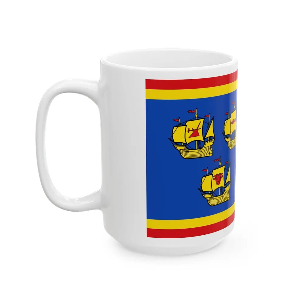 Flag of Nordfriesland Germany - White Coffee Mug-Go Mug Yourself