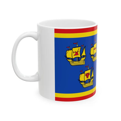 Flag of Nordfriesland Germany - White Coffee Mug-Go Mug Yourself