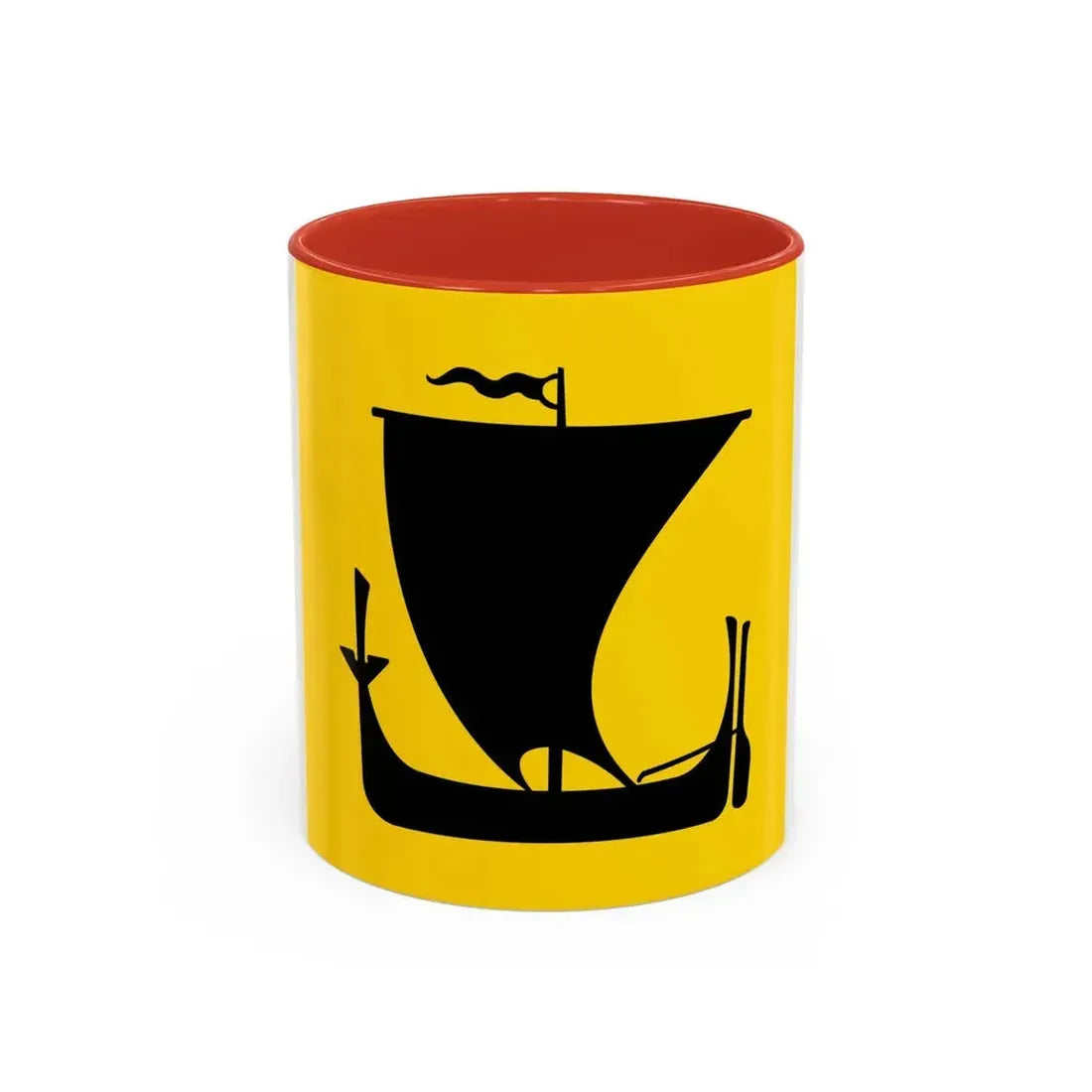 Flag of Nordland Norway - Accent Coffee Mug 11oz Red - Go Mug Yourself