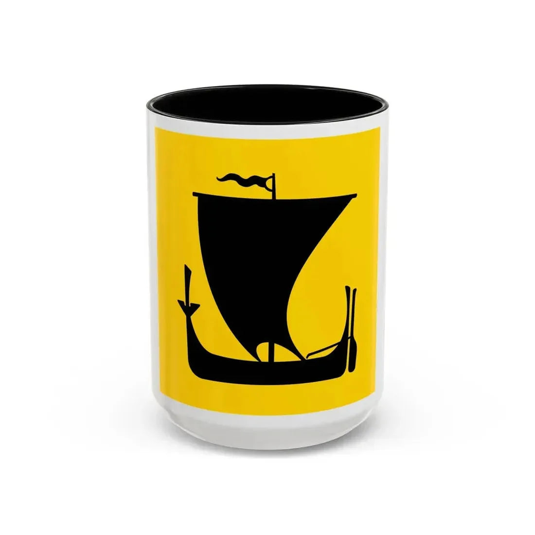 Flag of Nordland Norway - Accent Coffee Mug 15oz Black - Go Mug Yourself