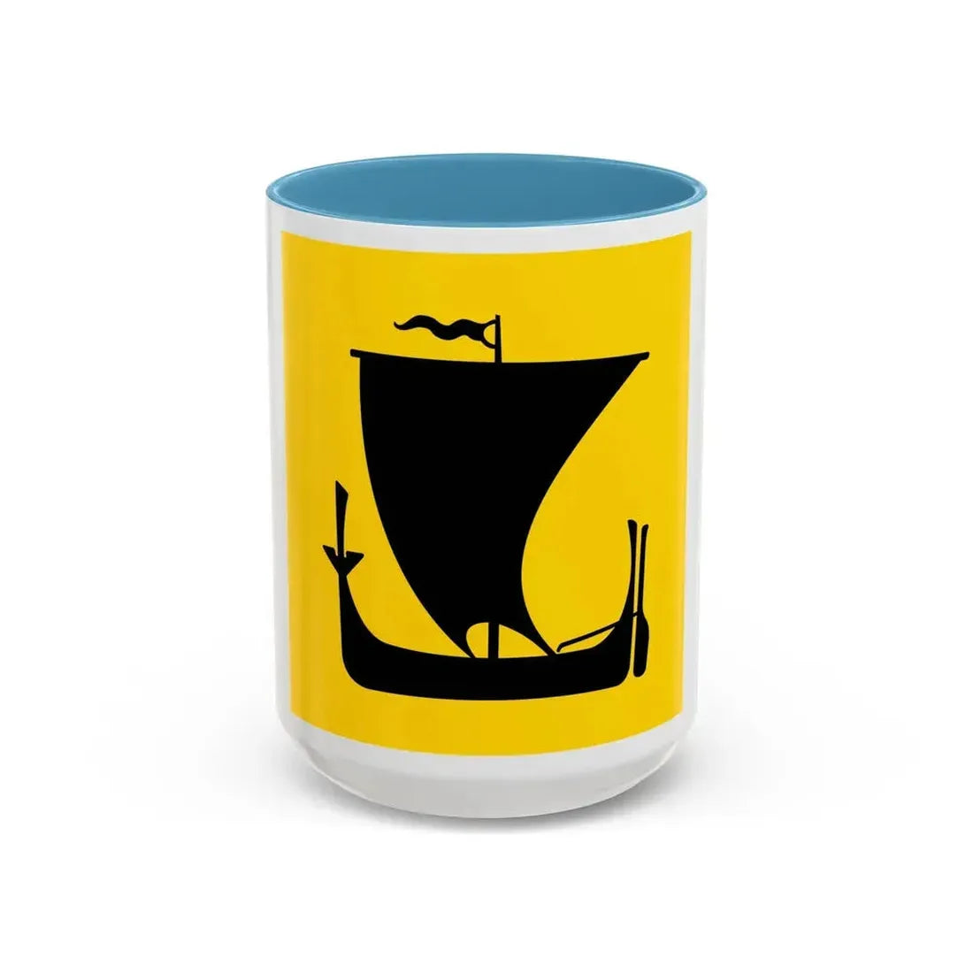 Flag of Nordland Norway - Accent Coffee Mug 15oz Light Blue - Go Mug Yourself