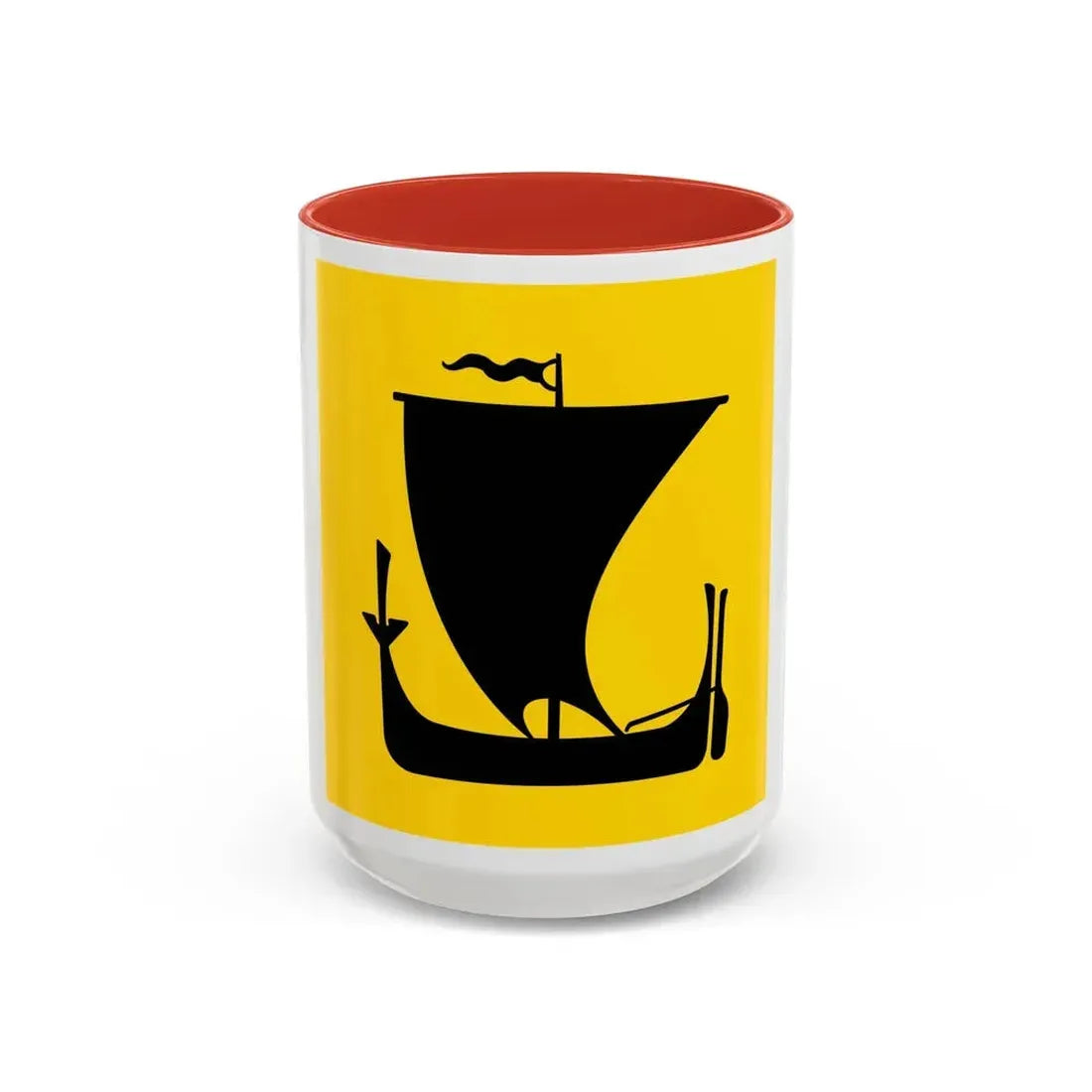 Flag of Nordland Norway - Accent Coffee Mug 15oz Red - Go Mug Yourself