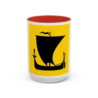 Flag of Nordland Norway - Accent Coffee Mug 15oz Red - Go Mug Yourself