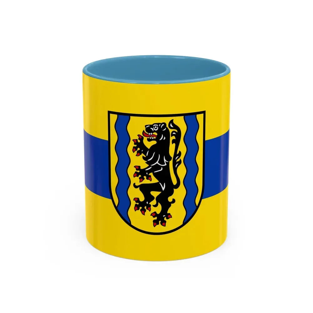 Flag of Nordsachsen Germany - Accent Coffee Mug 11oz Light Blue - Go Mug Yourself
