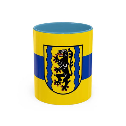 Flag of Nordsachsen Germany - Accent Coffee Mug 11oz Light Blue - Go Mug Yourself