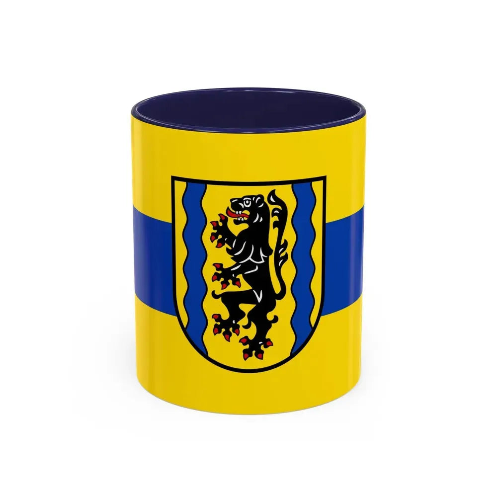 Flag of Nordsachsen Germany - Accent Coffee Mug 11oz Navy - Go Mug Yourself