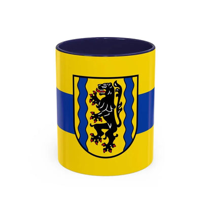 Flag of Nordsachsen Germany - Accent Coffee Mug 11oz Navy - Go Mug Yourself