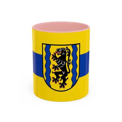 Flag of Nordsachsen Germany - Accent Coffee Mug 11oz Pink - Go Mug Yourself