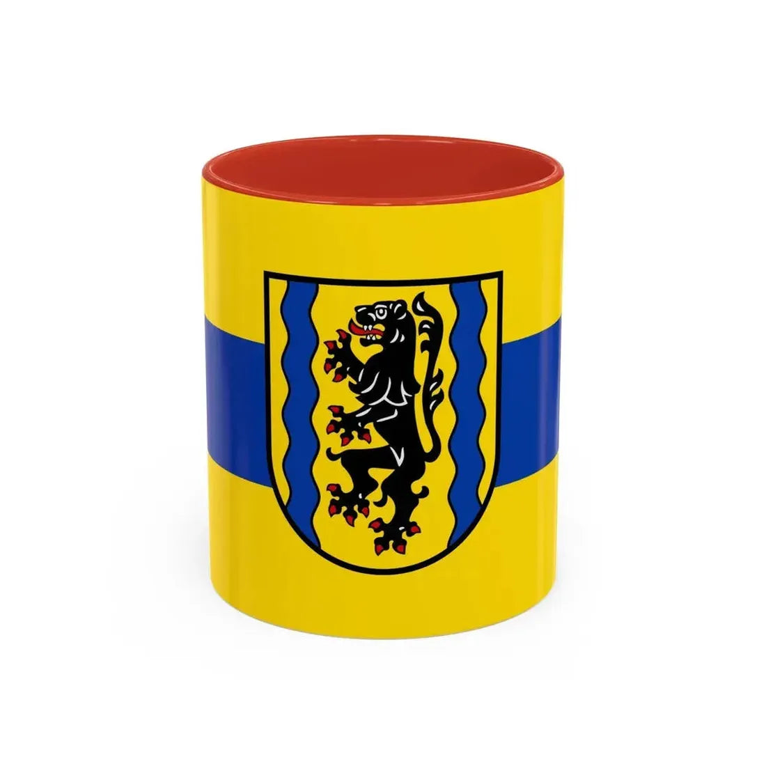 Flag of Nordsachsen Germany - Accent Coffee Mug 11oz Red - Go Mug Yourself