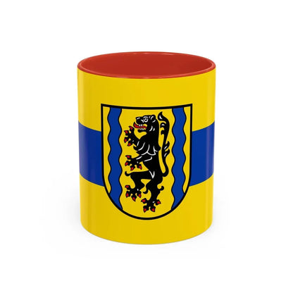 Flag of Nordsachsen Germany - Accent Coffee Mug 11oz Red - Go Mug Yourself