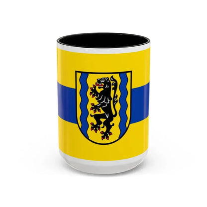 Flag of Nordsachsen Germany - Accent Coffee Mug 15oz Black - Go Mug Yourself